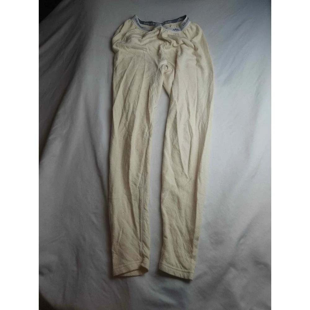 ColdPruf Mens Thermal Pants Small Cream Wool Blend Dual Layer Long Johns